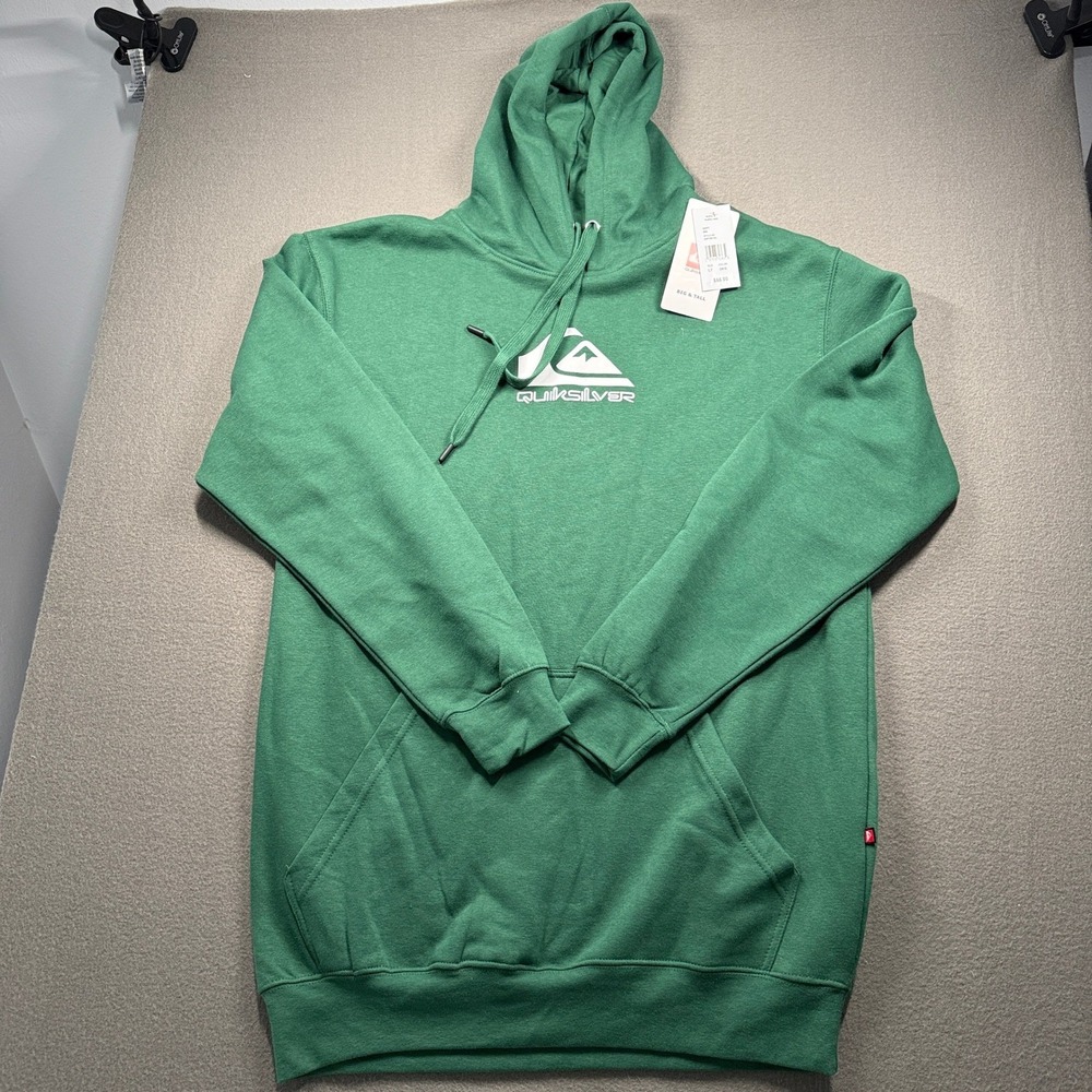 Quiksilver Hoodie Men LT Green Logo Pullover Big & Tall QSFH001KL